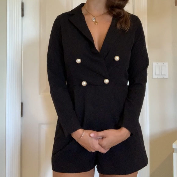 Black with pearls. Asos good romper S/M - Picture 1 of 6